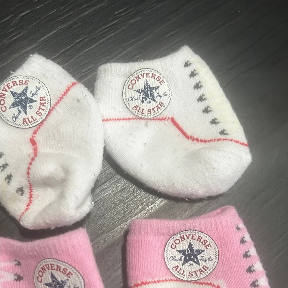 Converse Kids Socks Set - White, Pink, Cream